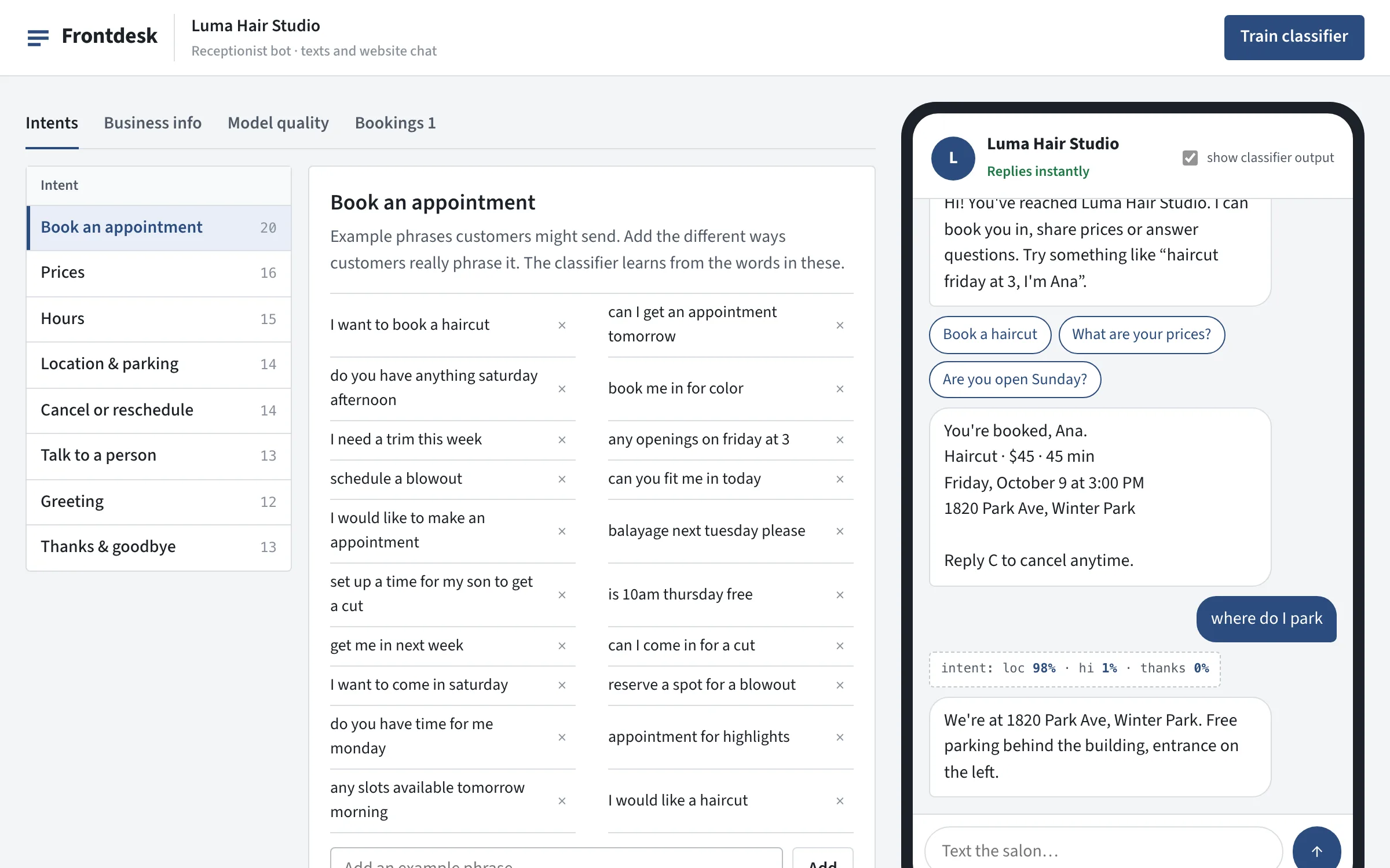 Frontdesk, an AI receptionist