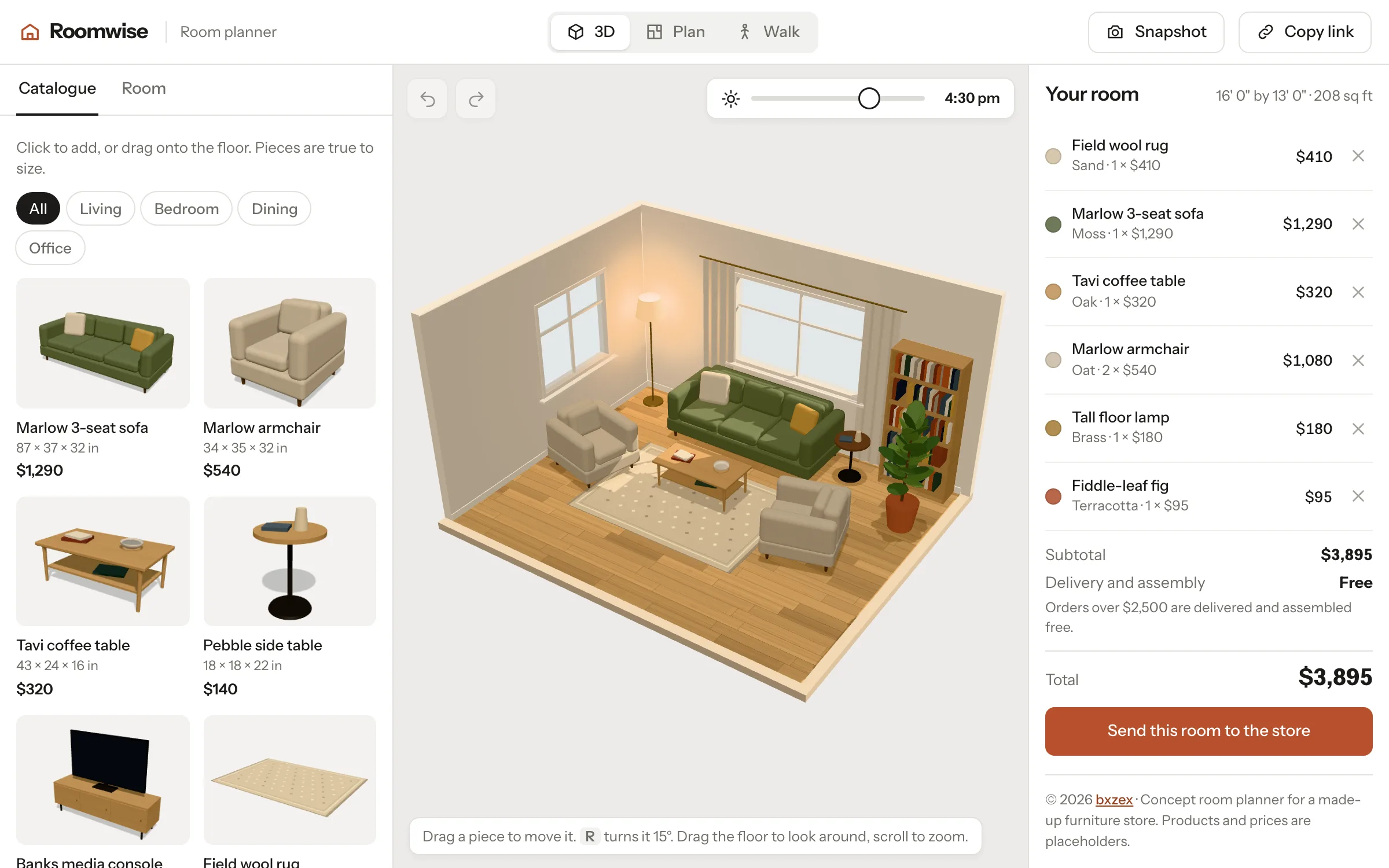 Roomwise 3D room planner